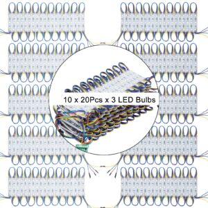 Happybuy Storefront Lights RGB SMD5050 20 Colors Window LED Light 100Ft 200Pcs 3 LED Module Light,Waterproof Business Decorative Light with Adhesive-for Store Indoor Outdoor DIY Application