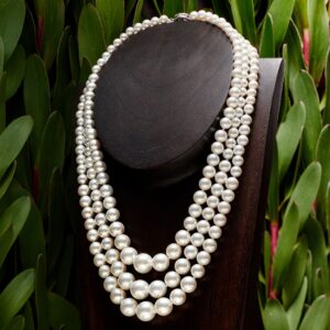 Ross-Simons 6-12mm Shell Pearl Graduated 3-Strand Necklace with Sterling Silver