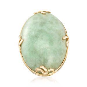 ross-simons jade ring in 18kt gold over sterling