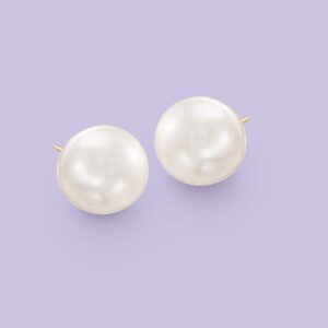 Ross-Simons 14-15mm Cultured Pearl Stud Earrings in 14kt Yellow Gold