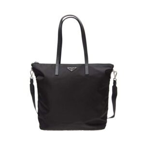 prada women's black nylon shopping tote 1bg189