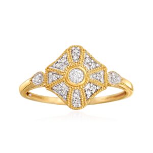 Ross-Simons 0.13 ct. t.w. Diamond Ring in 14kt Yellow Gold. Size 10