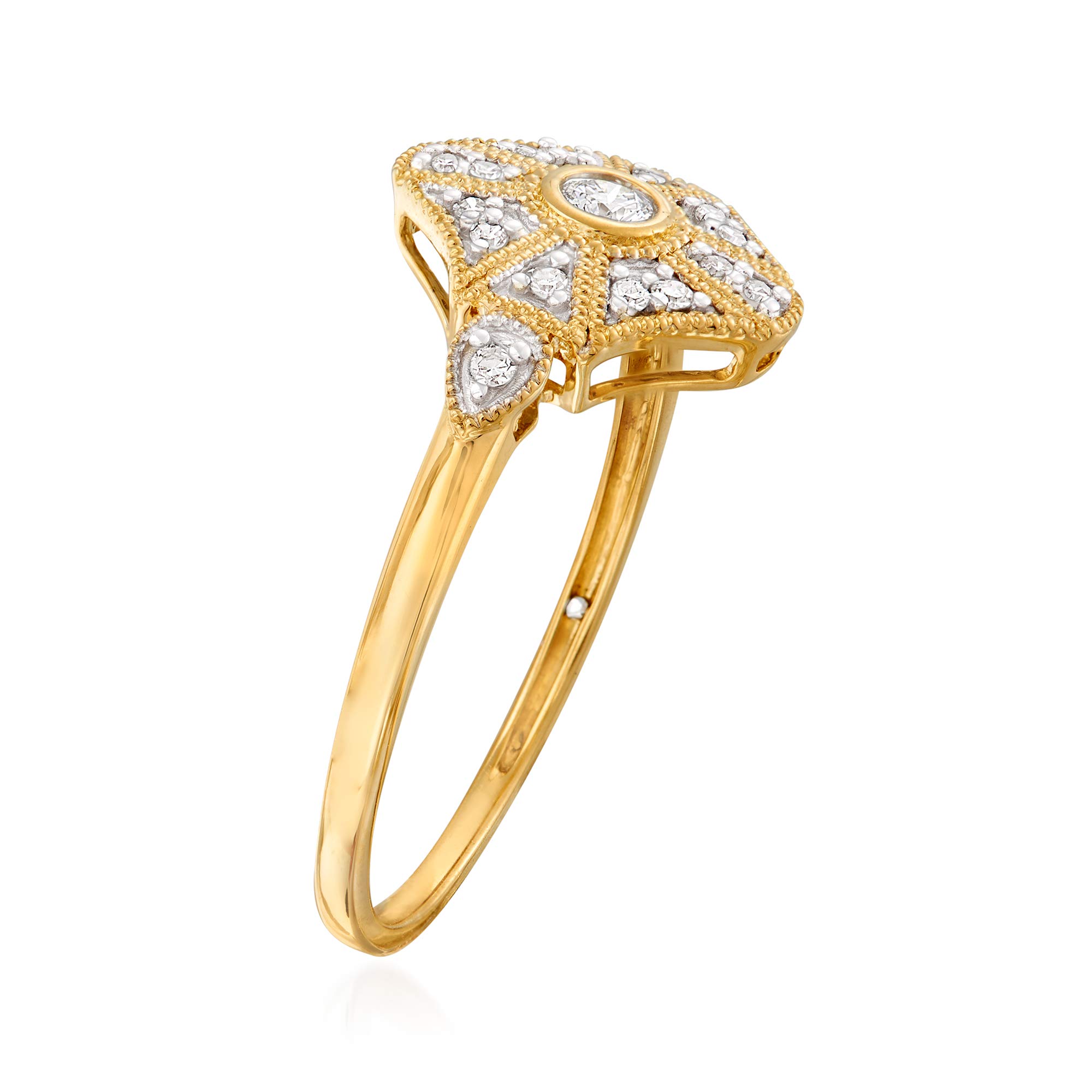 Ross-Simons 0.13 ct. t.w. Diamond Ring in 14kt Yellow Gold. Size 10