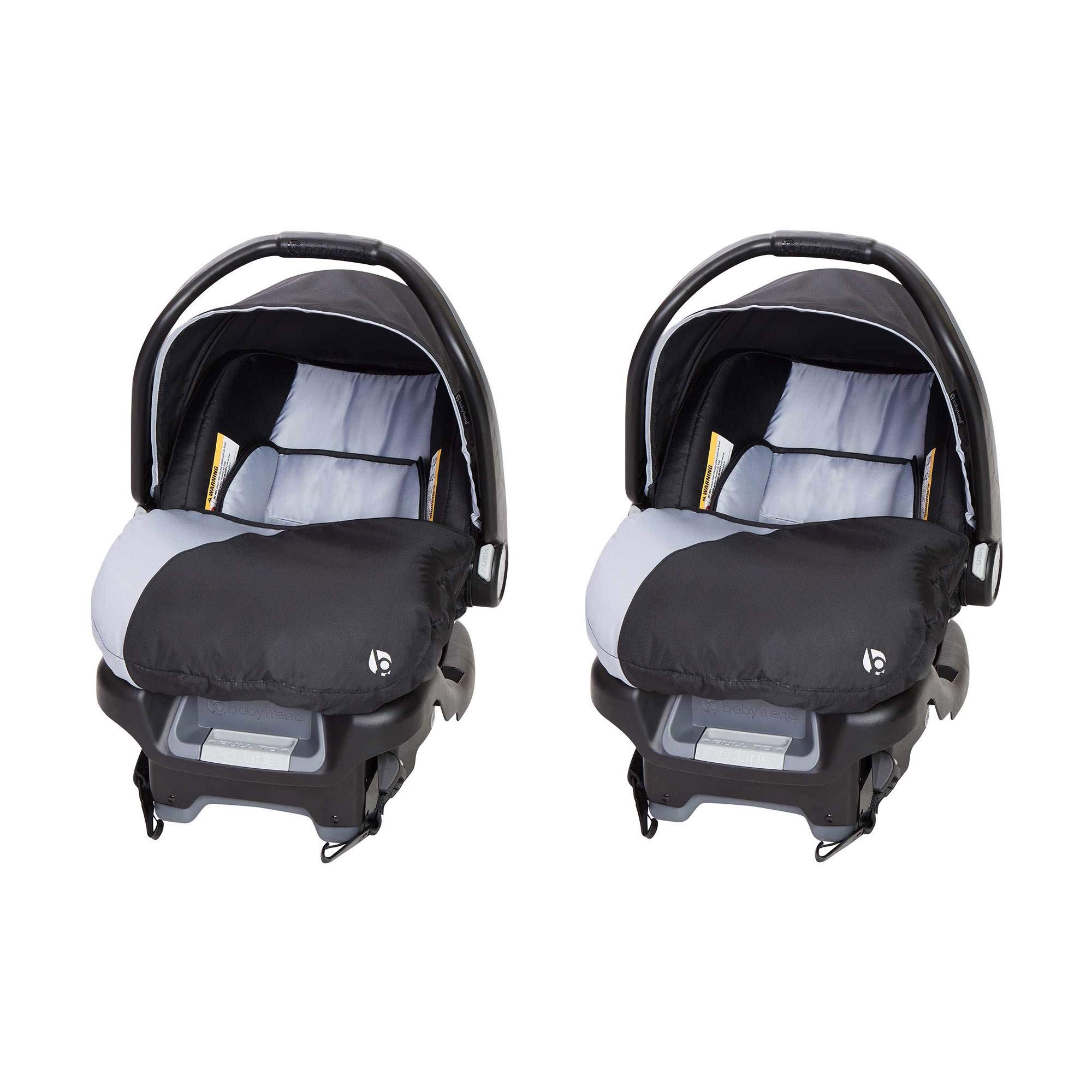 Baby Trend Ally Newborn Baby Infant Car Seat Carrier Travel System with Harness and Extra Cozy Cover for Babies Up to 35 Pounds, 2-Pack, Stormy