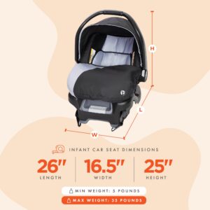 Baby Trend Ally Newborn Baby Infant Car Seat Carrier Travel System with Harness and Extra Cozy Cover for Babies Up to 35 Pounds, 2-Pack, Stormy