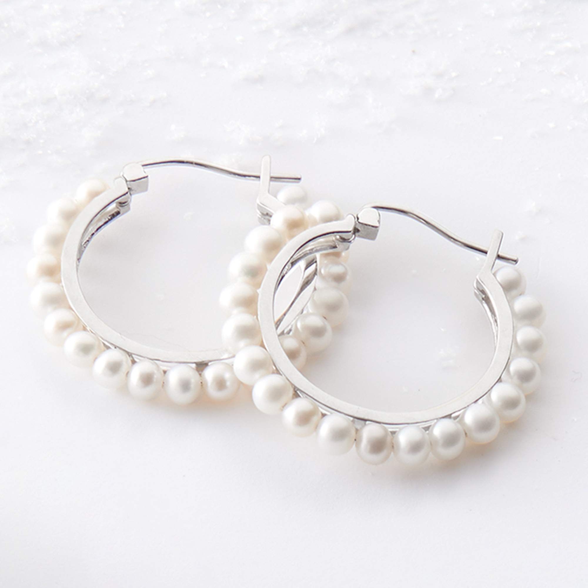 Ross-Simons 3-3.5mm Cultured Pearl Hoop Earrings