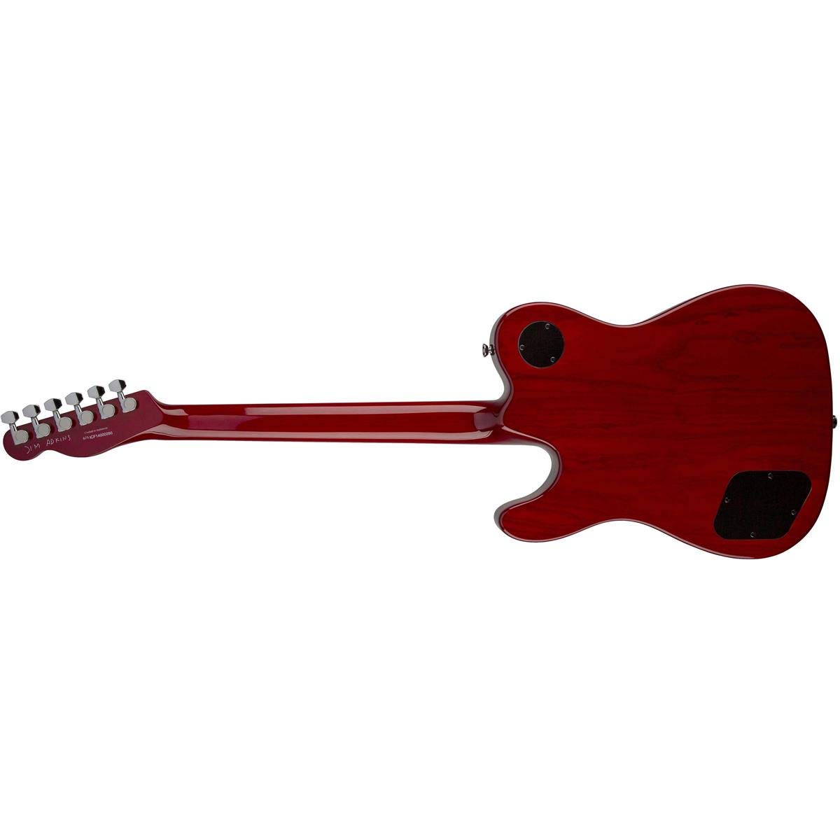 Fender Jim Adkins JA-90 Thinline Telecaster Electric Guitar, with 2-Year Warranty, Crimson Red Transparent, Laurel Fingerboard