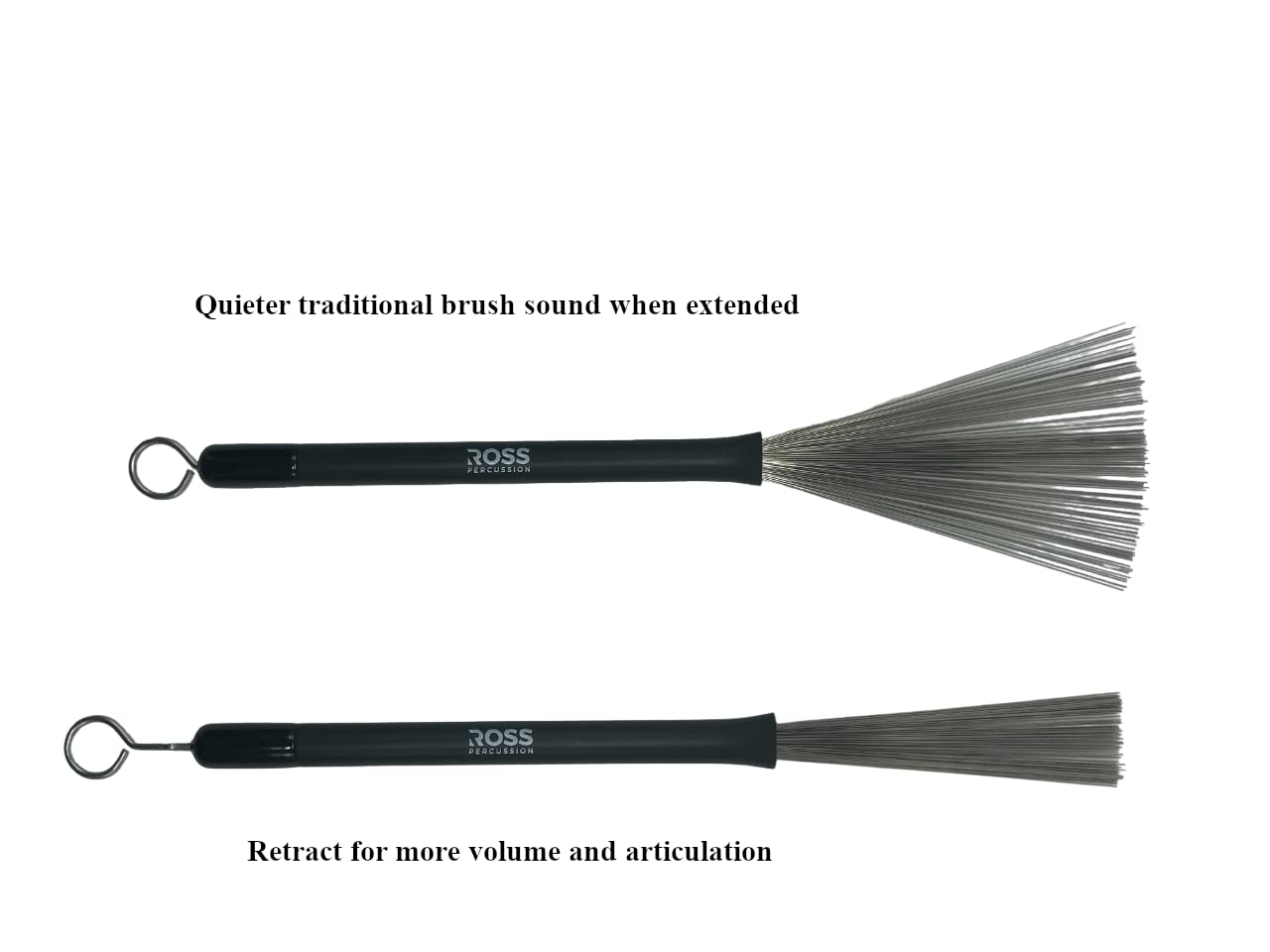 ROSS Percussion Retractable Wire Drum Brushes