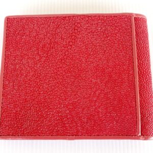 Julie Genuine Real Stingray Skin Leather Eye Man Bifold Shiny Red Wallet