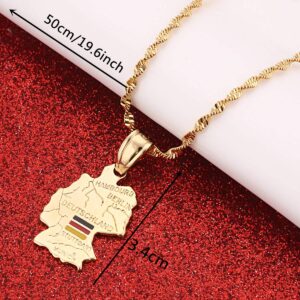 Deutschland Map Flag Pendant Necklace for Women Germany Jewelry German