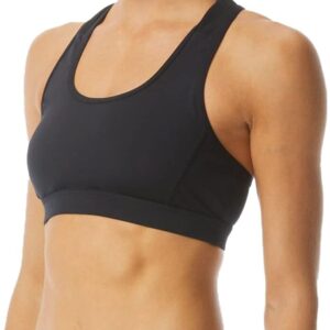 TYR Women's Standard Reilly Bra Top for Swimming, Yoga, Fitness, and Workout, Black, Large