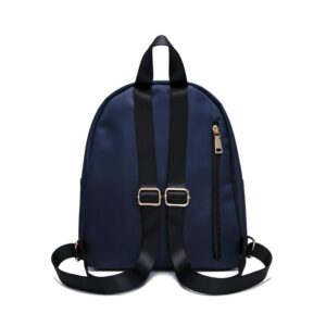 YANAIER Women Mini Backpack Purse Water resistant Nylon Fashion College Bag Casual Daypack Navy