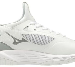 Mizuno Women's Wave Luminous Volleyball Shoe, white-silver, 9 B US