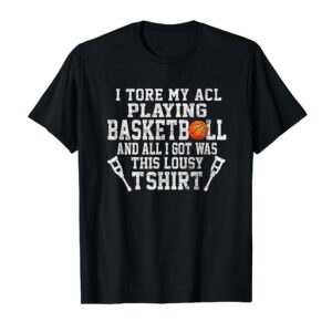 Funny Knee Surgery Torn ACL Basketball Distressed Look T-Shirt