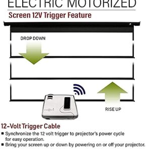 Akia Screens 110 inch Motorized Electric Remote Controlled Drop Down Projector Screen 16:9 8K 4K HD 3D Retractable Ceiling Wall Mount Black Projection Screen Office Home Theater Movie AK-MOTORIZE110H1