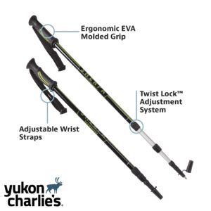 Yukon Charlie's Sherpa Trekking Poles, Twist Lock Adjustment System, Trekking and Snow Baskets Included