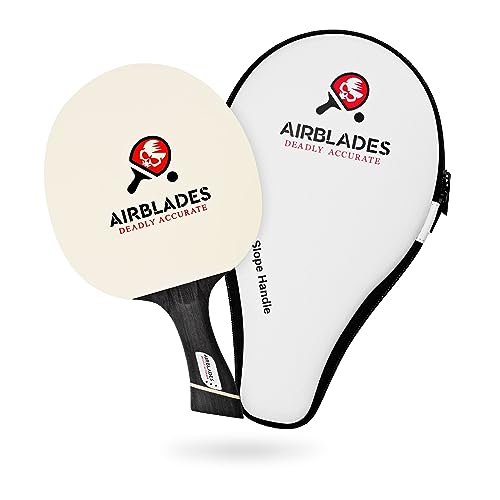 Professional Ping Pong Paddle with Hard Carry Case | Pro Table Tennis Racket | Table Tennis Paddle with Ergonomic Handle | 5 Blades of Wood with Premium Rubber and Sponge by AirBlades