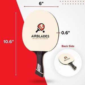 Professional Ping Pong Paddle with Hard Carry Case | Pro Table Tennis Racket | Table Tennis Paddle with Ergonomic Handle | 5 Blades of Wood with Premium Rubber and Sponge by AirBlades