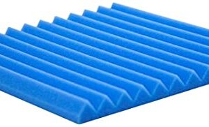 24 Pack Sound Proof Foam Panels 1" x 12" x 12" Acoustic Panels Studio Foam Wedges Sound Absorbing Wall Panels Decoration Foam Tiles Sound Proofing Padding for Wall, Home, Office (BLACK/BLUE)