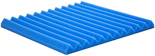 24 Pack Sound Proof Foam Panels 1" x 12" x 12" Acoustic Panels Studio Foam Wedges Sound Absorbing Wall Panels Decoration Foam Tiles Sound Proofing Padding for Wall, Home, Office (BLACK/BLUE)