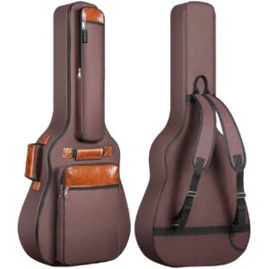 CAHAYA Guitar Bag 40 41 42 In 6 Pockets Guitar Case Water Resistent Oxford Cloth 0.5 In Extra Thick Sponge Padded for Acoustic Classical Guitar with Anti-theft Pocket CY0150