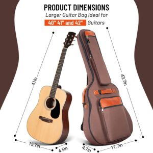 CAHAYA Guitar Bag 40 41 42 In 6 Pockets Guitar Case Water Resistent Oxford Cloth 0.5 In Extra Thick Sponge Padded for Acoustic Classical Guitar with Anti-theft Pocket CY0150