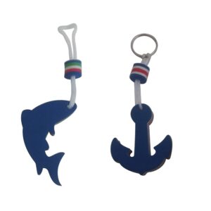 vosarea 2pcs safety eva dolphin and anchor floating keyring water buoyant keychain for kayak canoe marine nautical boating swim beach outdoor sport