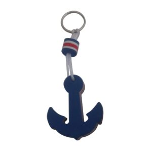 VOSAREA 2Pcs Safety EVA Dolphin and Anchor Floating Keyring Water Buoyant Keychain for Kayak Canoe Marine Nautical Boating Swim Beach Outdoor Sport