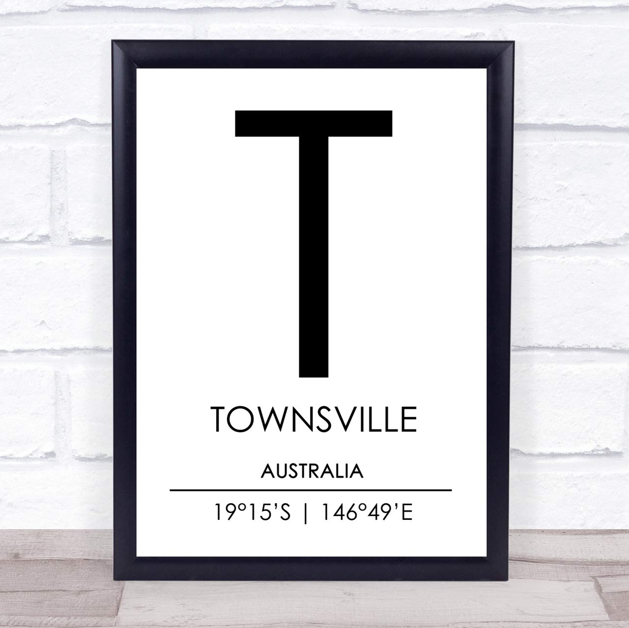 The Card Zoo Townsville Australia Coordinates World City Travel Quote Wall Art Print