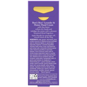 Burt's Bees Lavender and Honey Hand Cream with Shea Butter, 1 Ounce (Pack of 4)