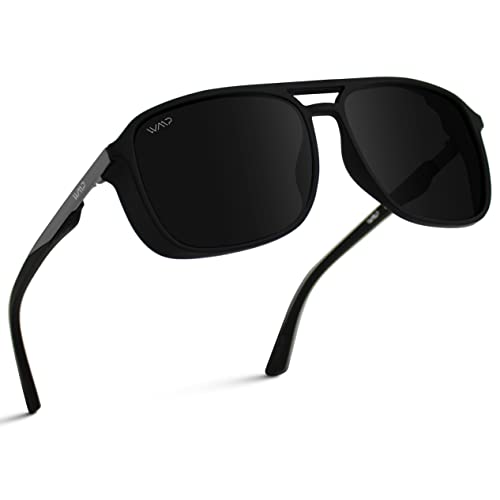 WearMe Pro - Square Polarized Aviator Modern Rectangular Men's Sunglasses