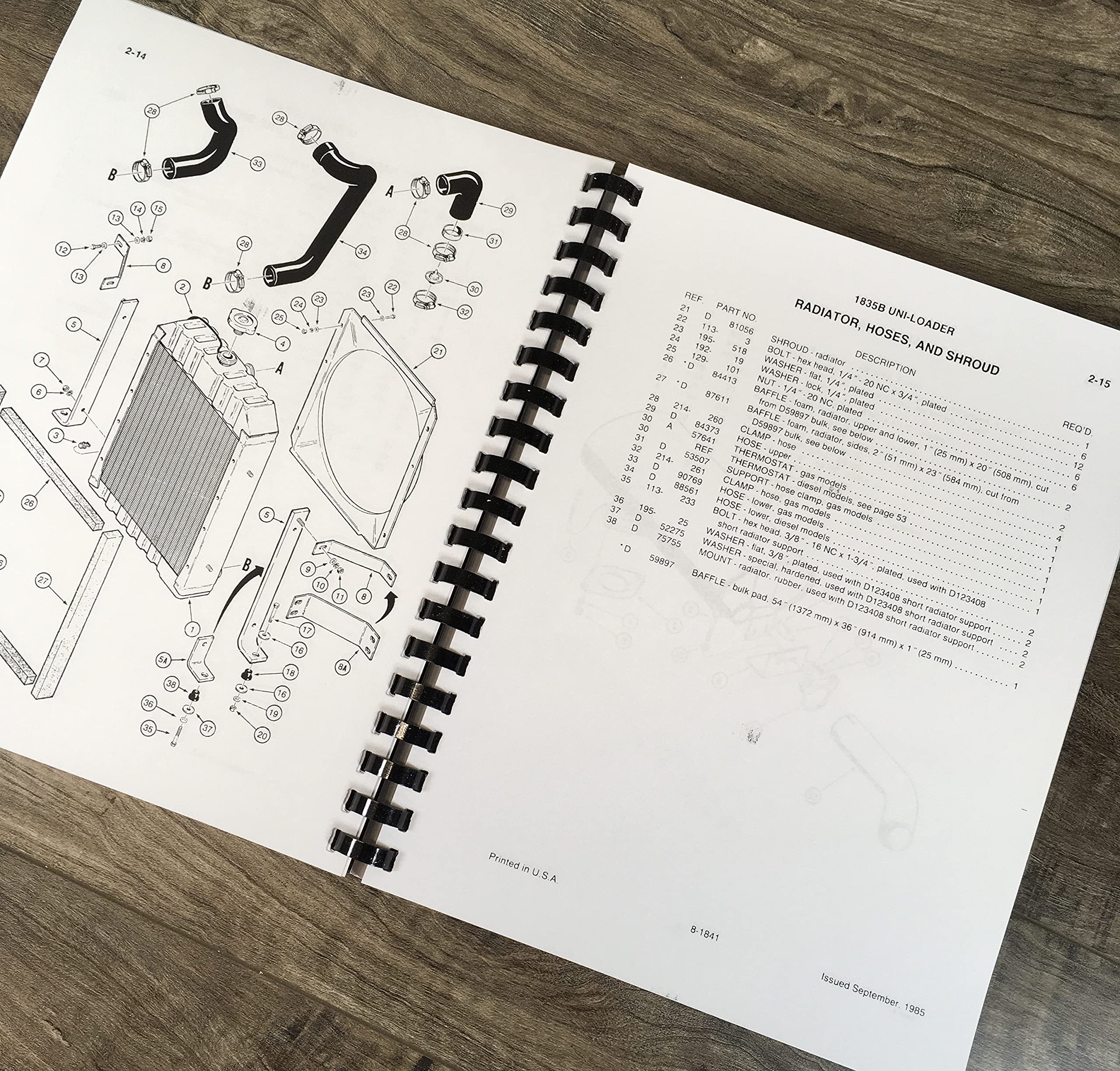 Case 1835B Uni Loader Parts Manual Catalog Skid Steer Assembly Exploded Views