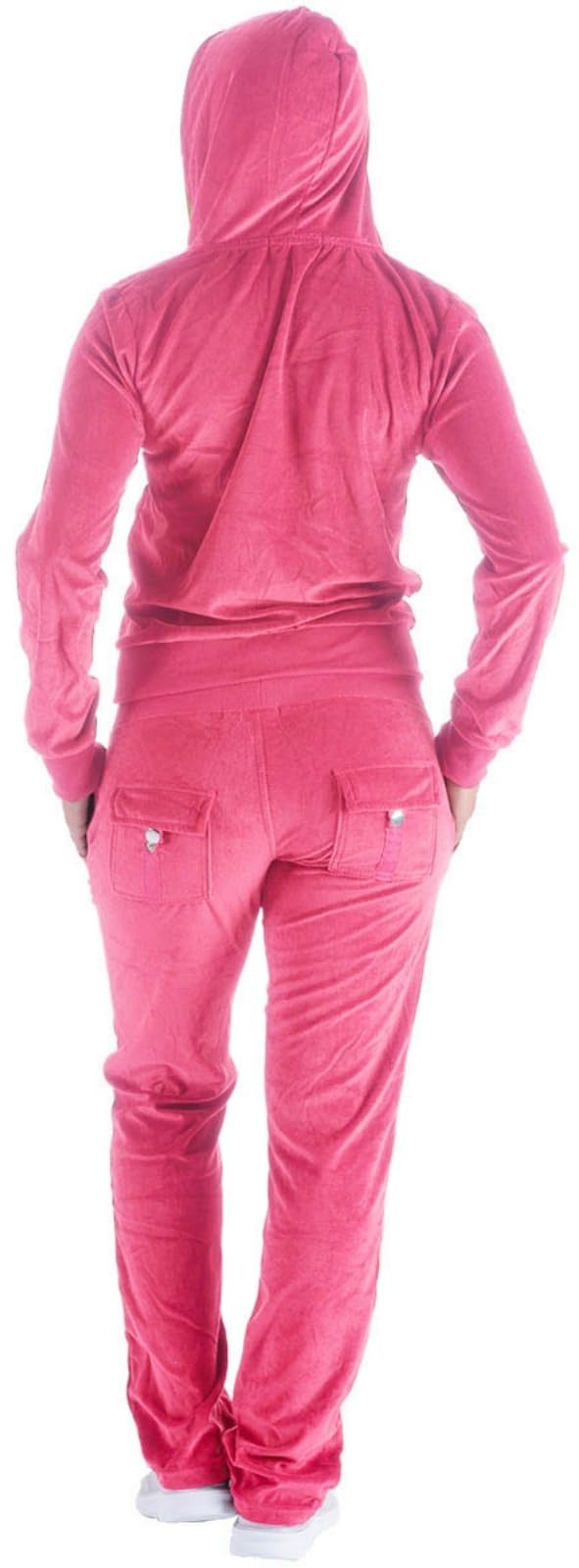 LeeHanTon Jogging Suits Sets for Women Warm Up Velour 2 Pieces Hoodie and Pants Zip Up Sweatsuits Coral 2XL