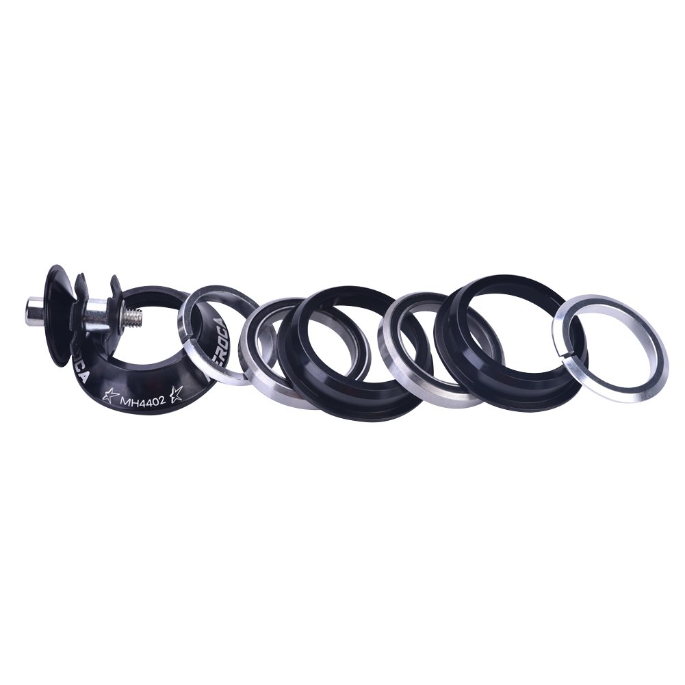 Bike Headset Set 44mm Aluminium Alloy Bearing Headset Mountain Bike Road Head Tube Accessories(Black)