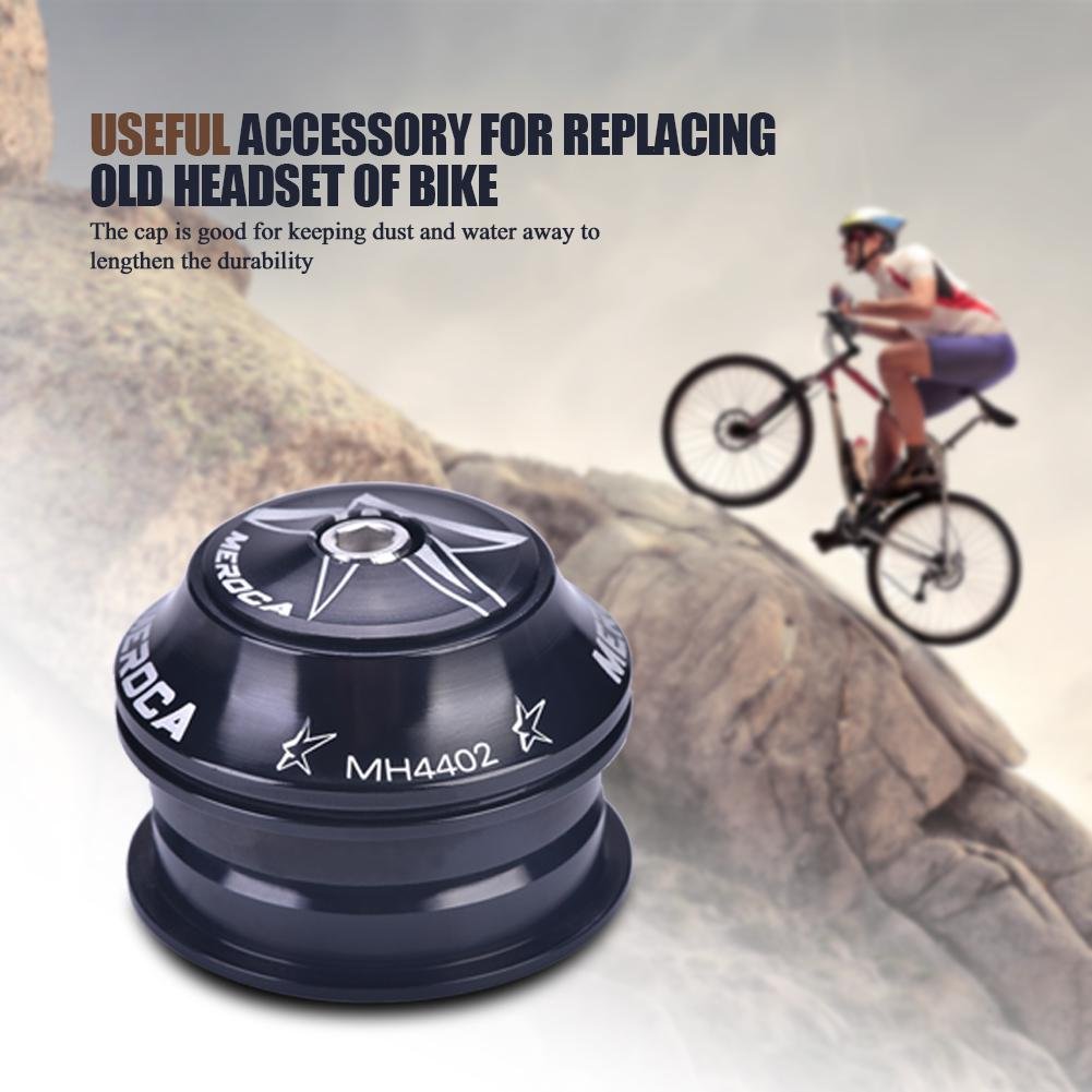 Bike Headset Set 44mm Aluminium Alloy Bearing Headset Mountain Bike Road Head Tube Accessories(Black)