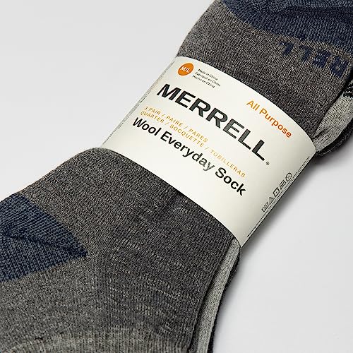 Merrell womens Cushioned Performance Hiker Hiking Socks, Charcoal Black (Quarter), 9 11 US