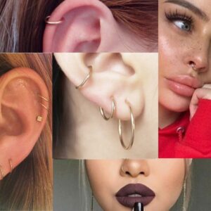 NewZenro 8Pcs Surgical Stainless Steel 16G Sleeper Cartilage Tiny Hoop Earrings Septum Hinged Clicker Nose Ring Helix Tragus Piercings 8mm 10mm Set Gold Black (black)