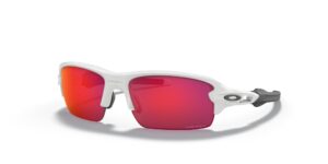 oakley youth oj9005 flak xs rectangular sunglasses, polished white/prizm field, 59 mm