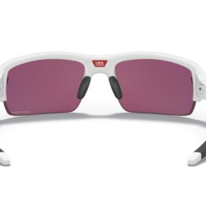 Oakley Youth OJ9005 Flak XS Rectangular Sunglasses, Polished White/Prizm Field, 59 mm