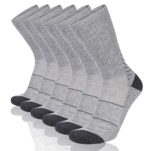 coovan men's 6p-pack premium athletic crew socks men thick cushion casual work sock with moisture wicking