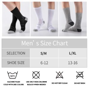 COOVAN Men's 6P-Pack Premium Athletic Crew Socks Men Thick Cushion Casual Work Sock With Moisture Wicking