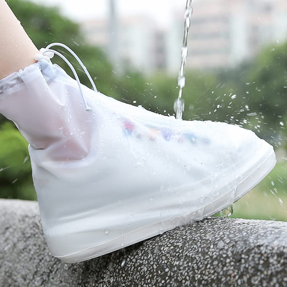 Shiwely Shoes Cover Waterproof Sand Control Non-Slip Shoes Cover Reusable Rain Snow Boots Overshoes for Cycling Outdoor Camping Fishing Garden Travel Women Men (XL(Women 7.5-9 Men 5.5-7), White)