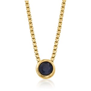 Ross-Simons 0.60 Carat Bezel-Set Sapphire Adjustable Necklace in 18kt Gold Over Sterling