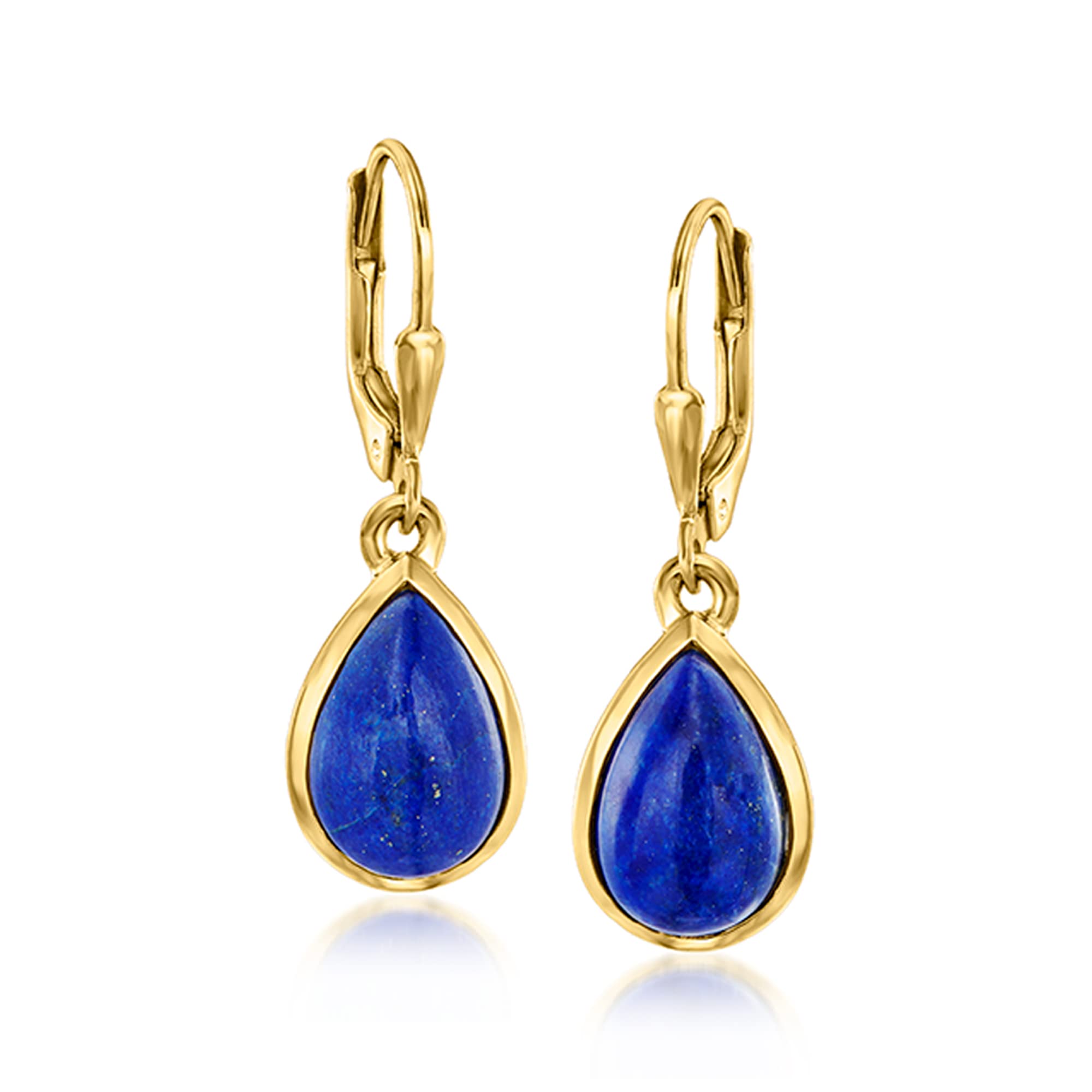 Ross-Simons Lapis Teardrop Earrings in 18kt Gold Over Sterling