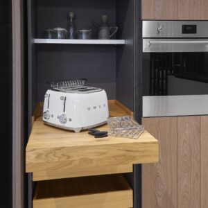 Smeg 50's Style Retro Aesthetic 4 Slice Toaster 6 Presets Extra Wide Slots White TSF03WHUS