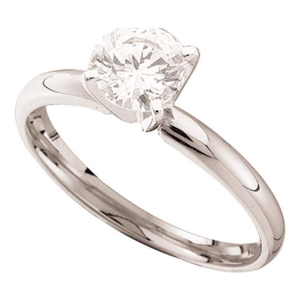 14kt White Gold Womens Round Diamond Solitaire Bridal Wedding Engagement Ring 1/4 Cttw