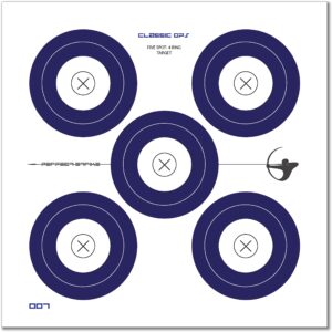 perfect strike archery targets. classic ops no. 007. archery paper targets. great for practice in the backyard or at the range. (12" x 12") 12 targets