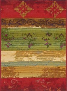 unique loom outdoor modern collection area rug - traditional (2' 2" x 3' 1" rectangle, multi/ gold)