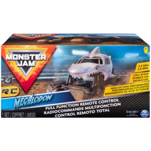 Monster Jam, Official Megalodon Remote Control Monster Truck for Boys and Girls, 1:24 Scale, 2.4 GHz, Kids Toys for Ages 4-6+