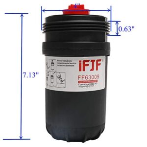 iFJF FF63009 Fuel Filter for 5303743 Replaces FF63008 Element FH22168 with Replacement for B/L Series Engine Filtration 10 Micron Dirt Holding Cap Protection Fuel System Life(Set of 6)